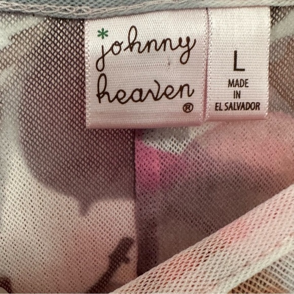 Johnny Heaven Shirt Boxy Drop Shoulder Relaxed Ruffle 3/4 Sleeve Crop Size L - Picture 8 of 8